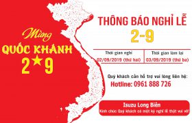 THÔNG BÁO: LỊCH NGHỈ LỄ QUỐC KHÁNH 2/9/2019